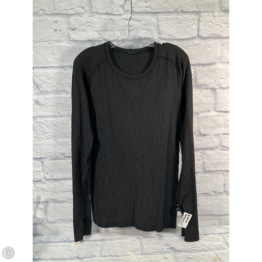 Athletic Top Long Sleeve Crewneck By Lululemon In Black, Size: L