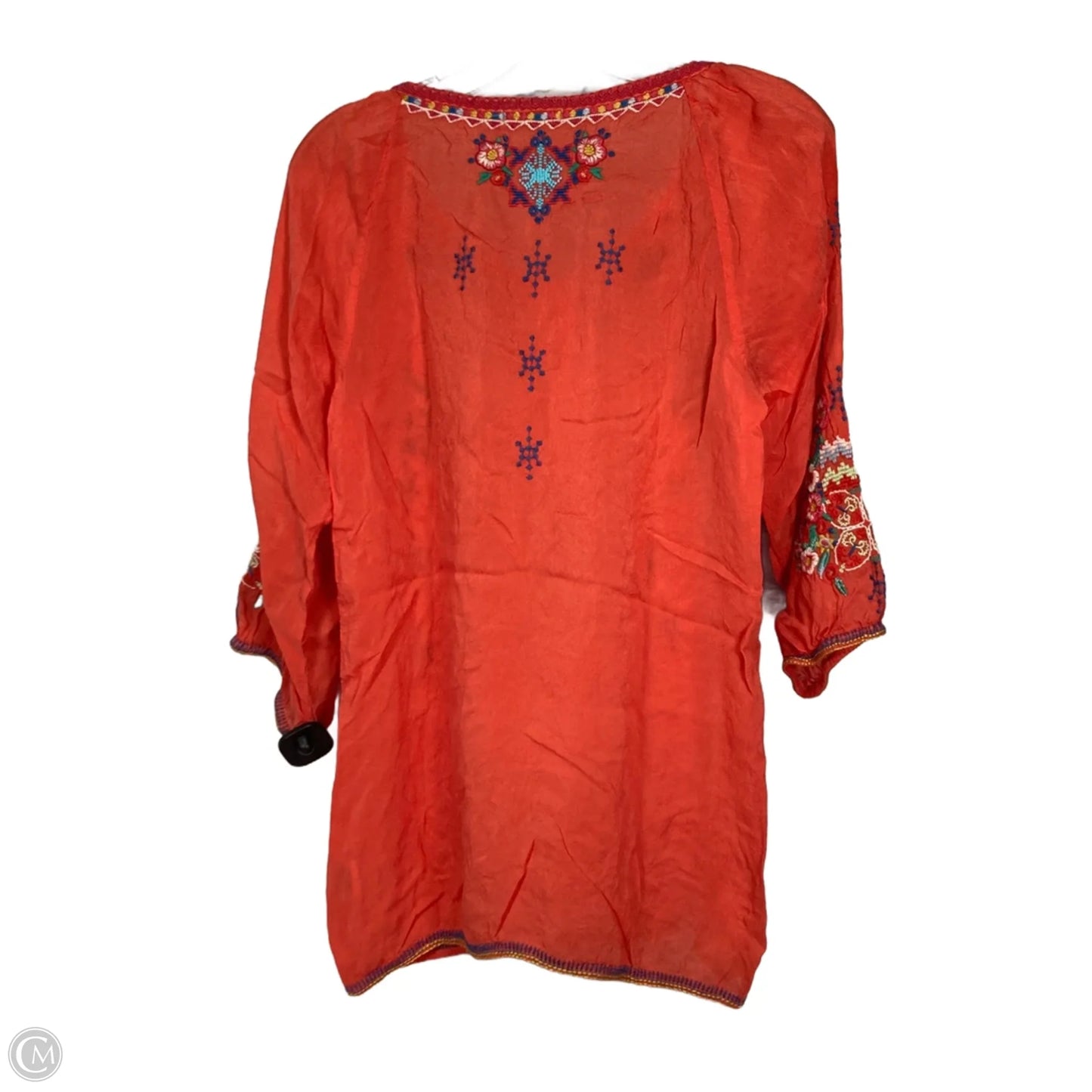 Blouse 3/4 Sleeve By Johnny Was In Orange, Size: Xs