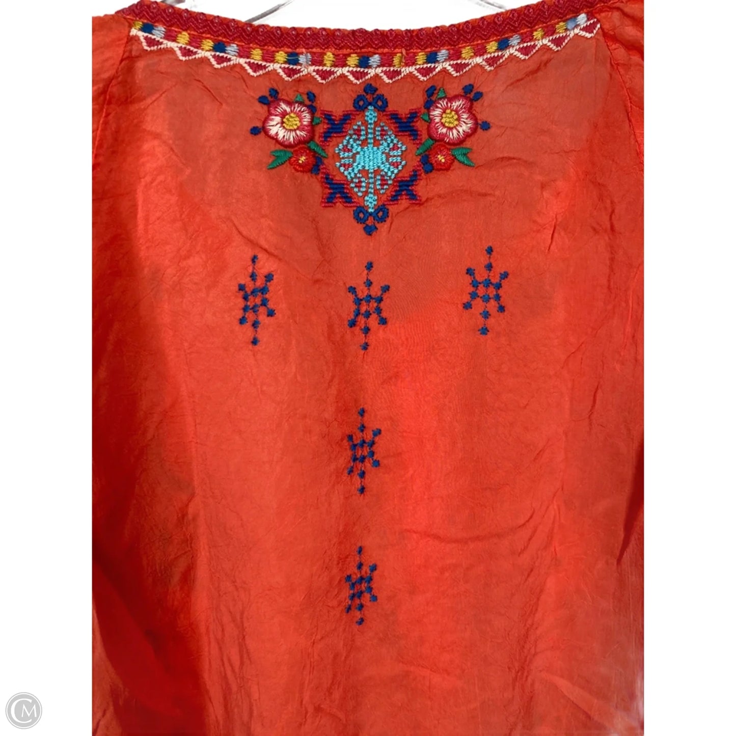 Blouse 3/4 Sleeve By Johnny Was In Orange, Size: Xs