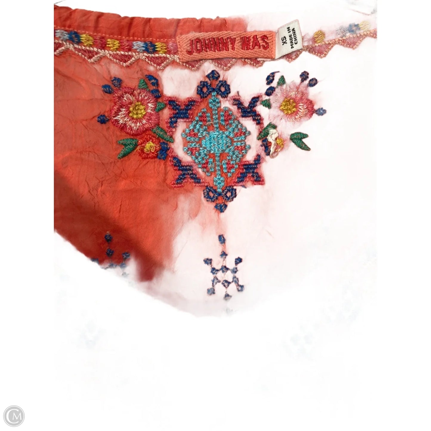 Blouse 3/4 Sleeve By Johnny Was In Orange, Size: Xs