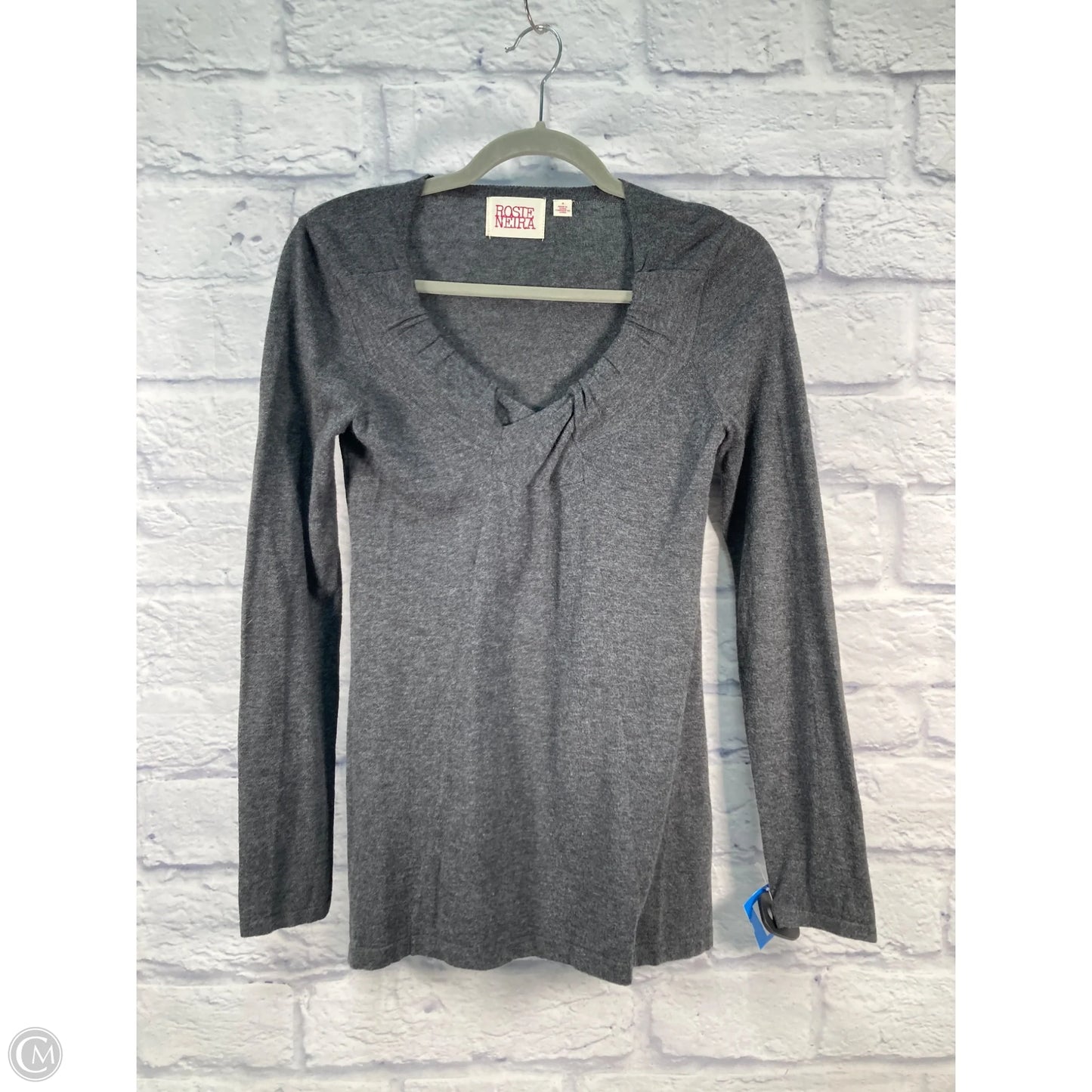 Top Long Sleeve By Anthropologie In Grey, Size: S