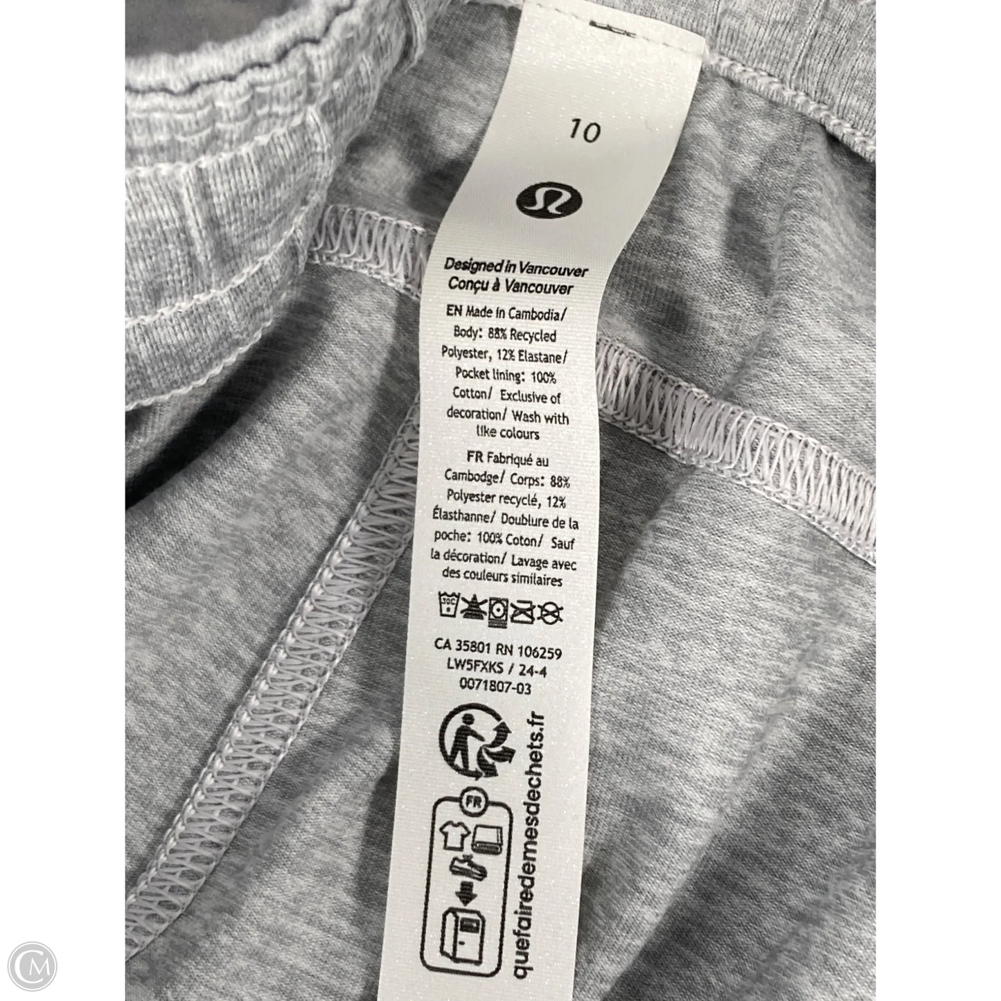 Athletic Pants By Lululemon In Grey, Size: M