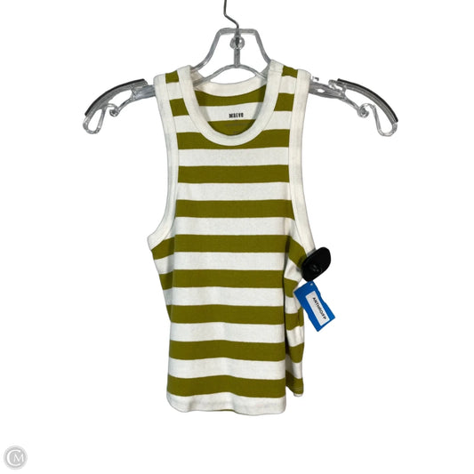 Top Sleeveless By Maeve In Green & White, Size: S