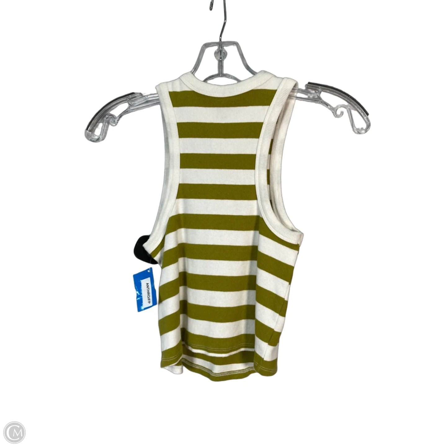 Top Sleeveless By Maeve In Green & White, Size: S