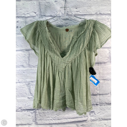 Blouse Short Sleeve By Free People In Green, Size: Xs