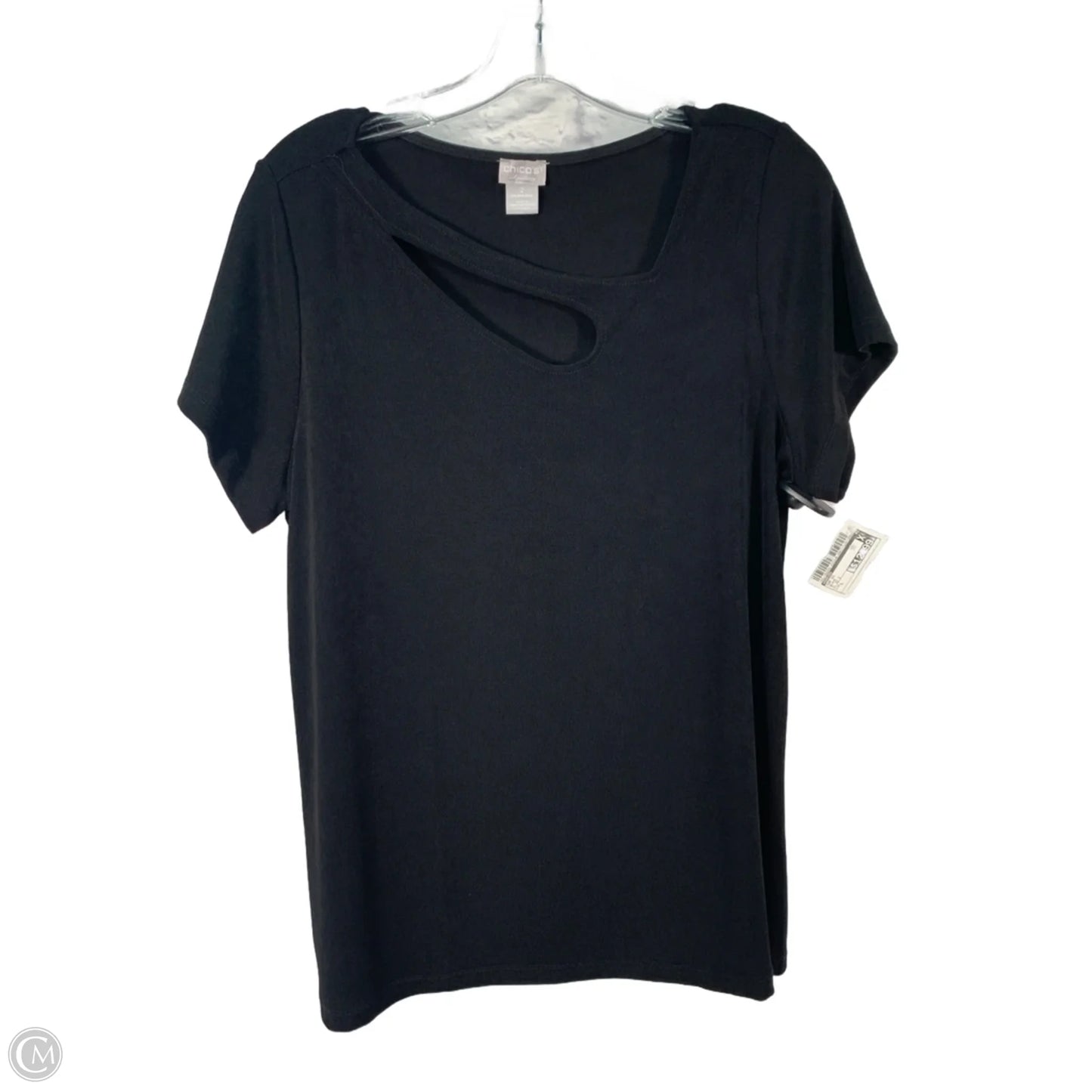 Top Short Sleeve By Chicos In Black, Size: L