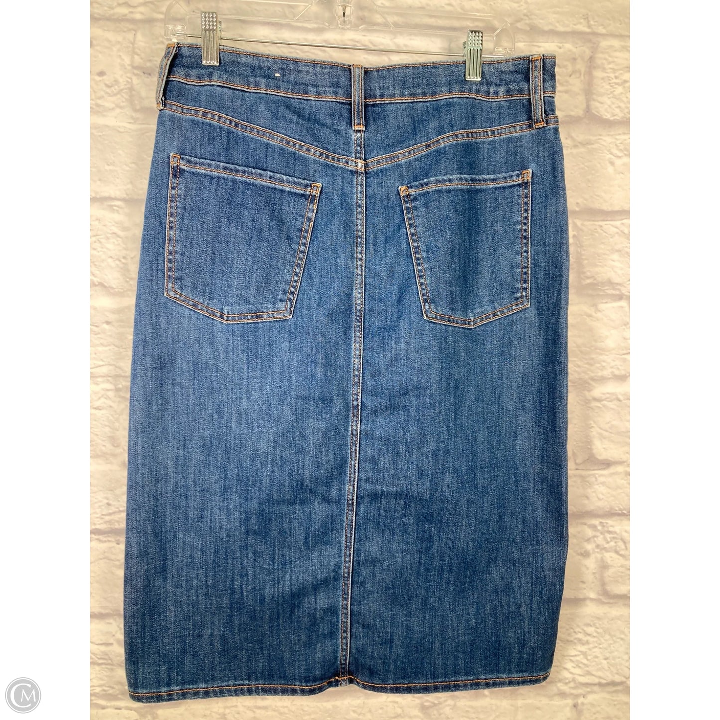 Skirt Midi By Chicos In Blue Denim, Size: 6