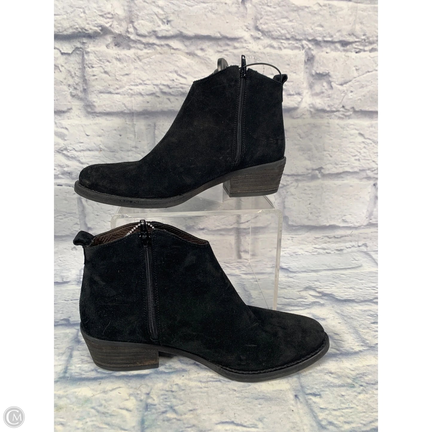 Boots Ankle Heels By Clothes Mentor In Black, Size: 8