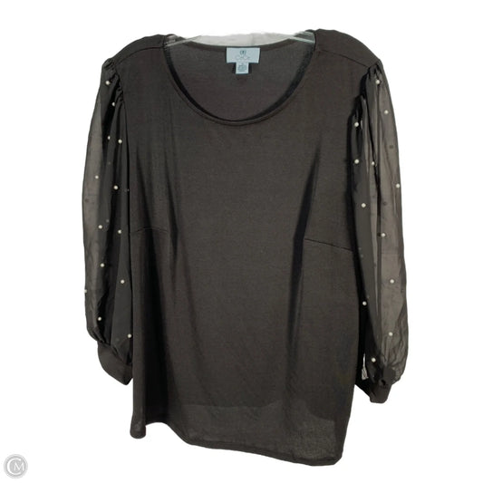 Top Long Sleeve By Cece In Black, Size: 1x
