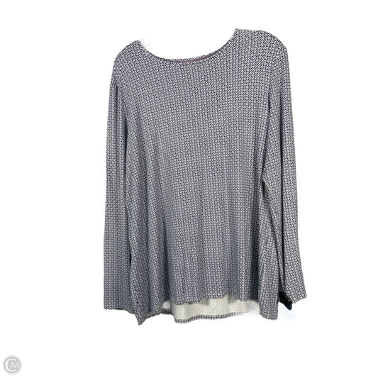 Top Long Sleeve By Chicos In Blue & White, Size: L
