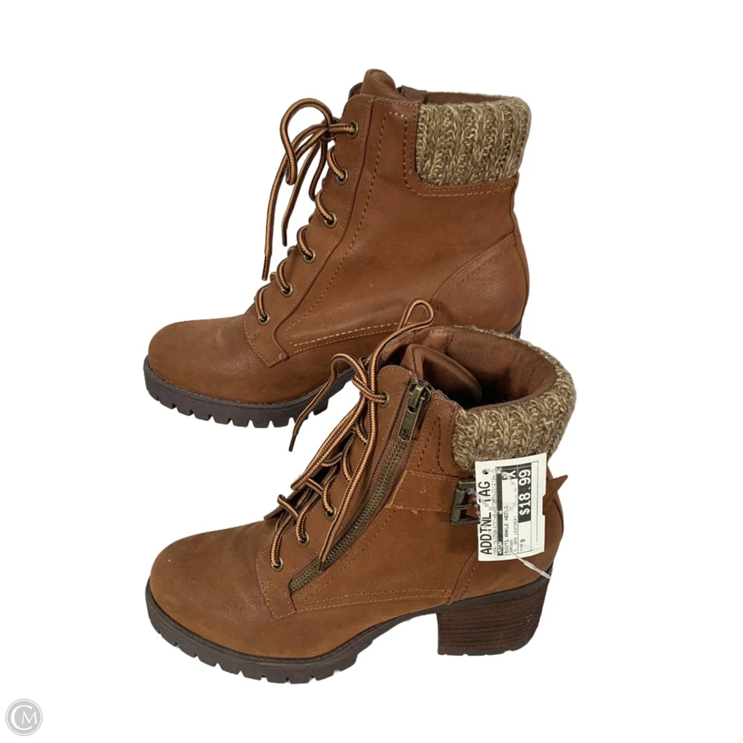 Boots Ankle Heels By Mia In Brown, Size: 9