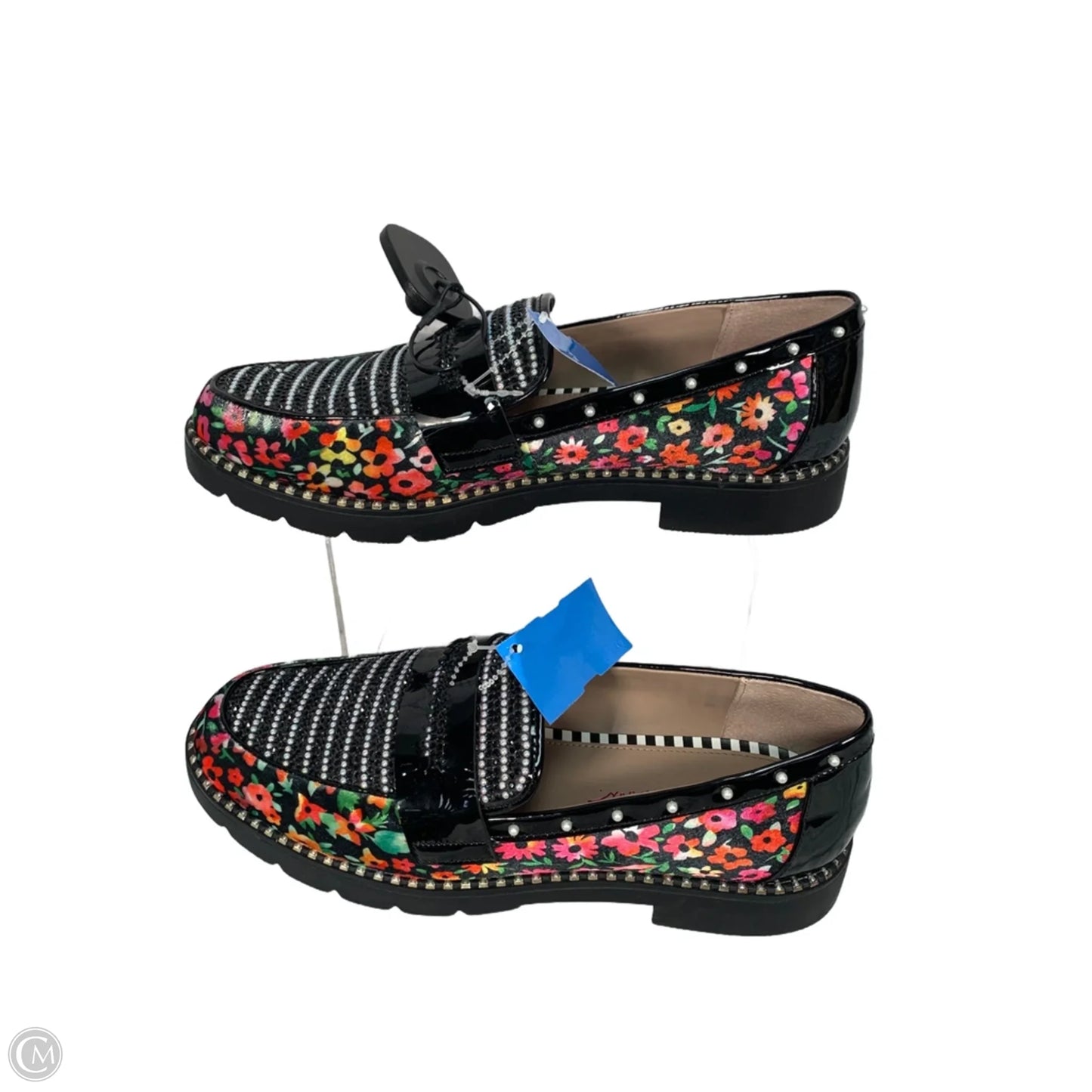 Shoes Flats By Betsey Johnson In Black & Pink, Size: 9.5