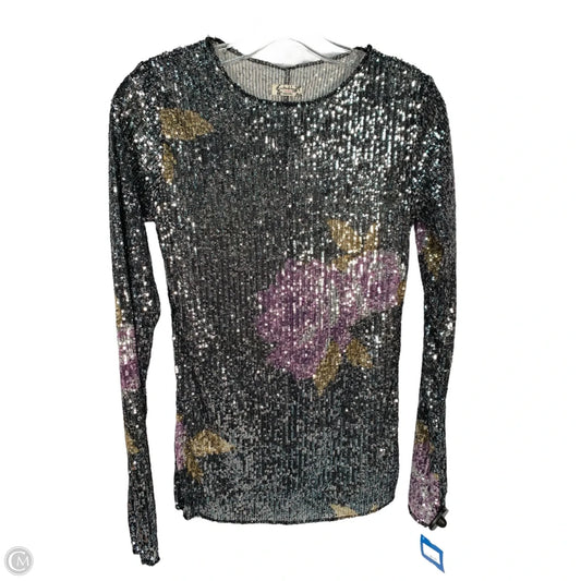 Top Long Sleeve By Free People In Black & Silver, Size: S