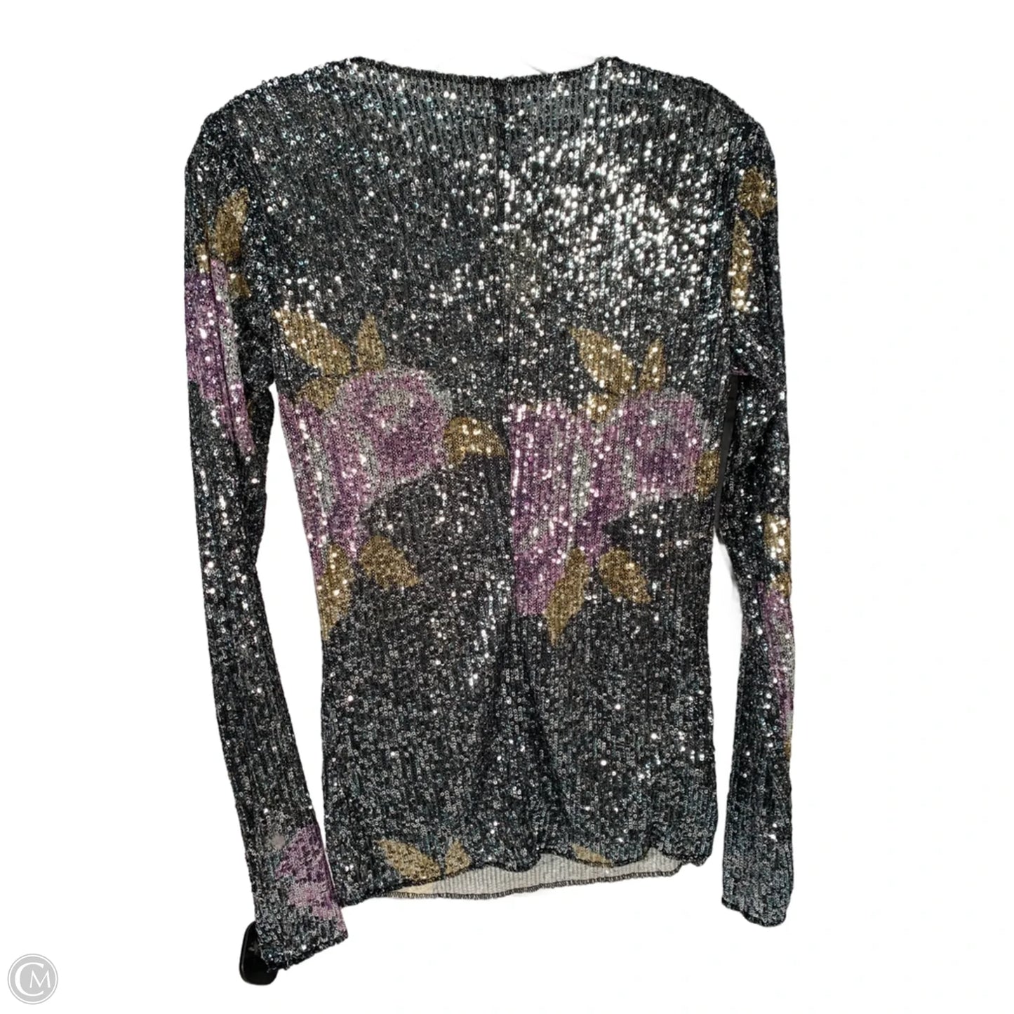 Top Long Sleeve By Free People In Black & Silver, Size: S