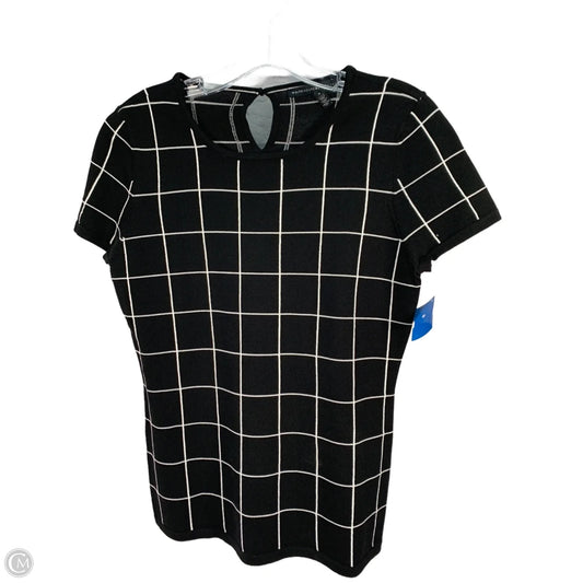 Top Short Sleeve By White House Black Market In Black & White, Size: S