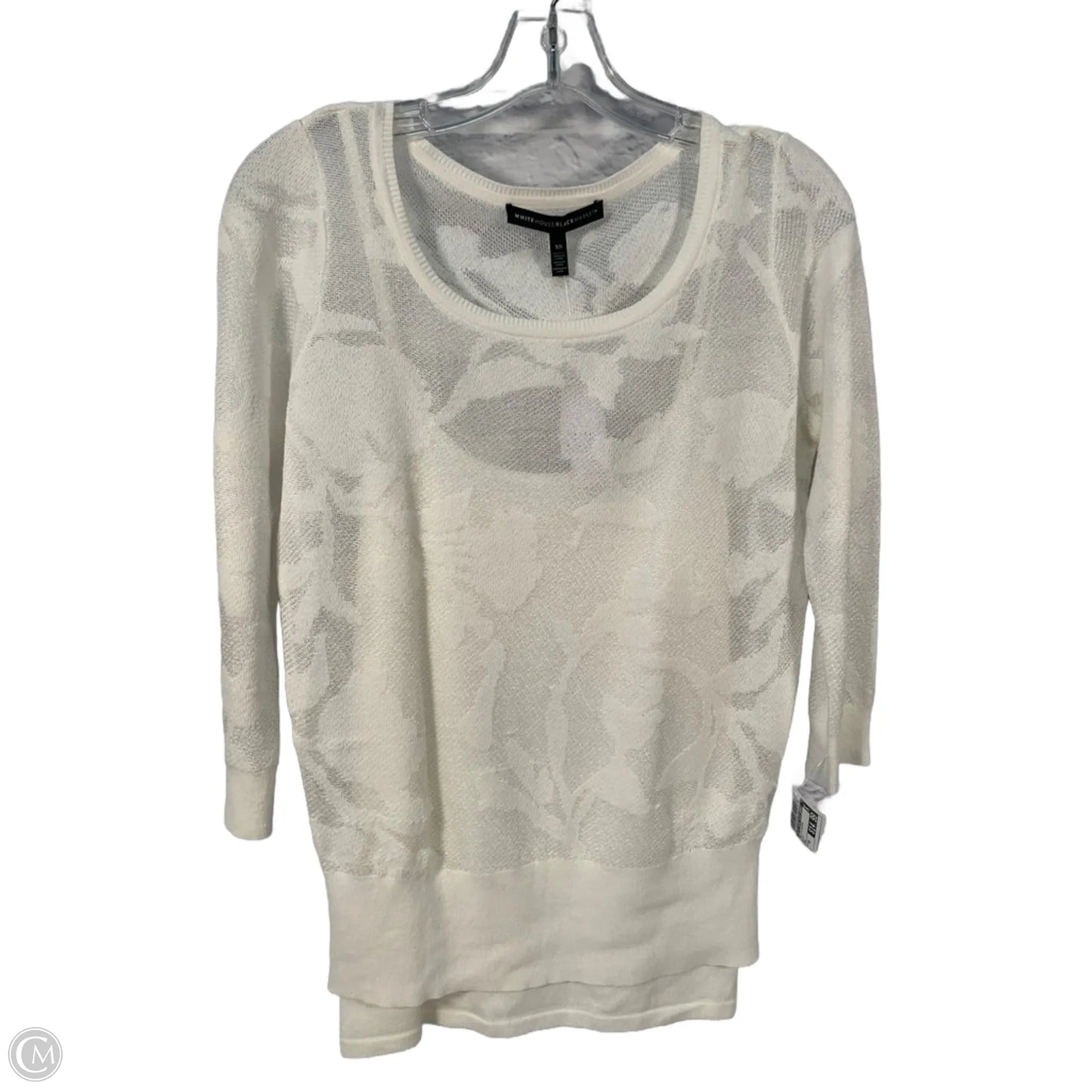 Top 3/4 Sleeve By White House Black Market In White, Size: Xs