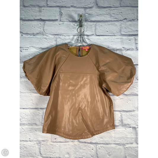 Top Short Sleeve By Thml In Brown, Size: Xs