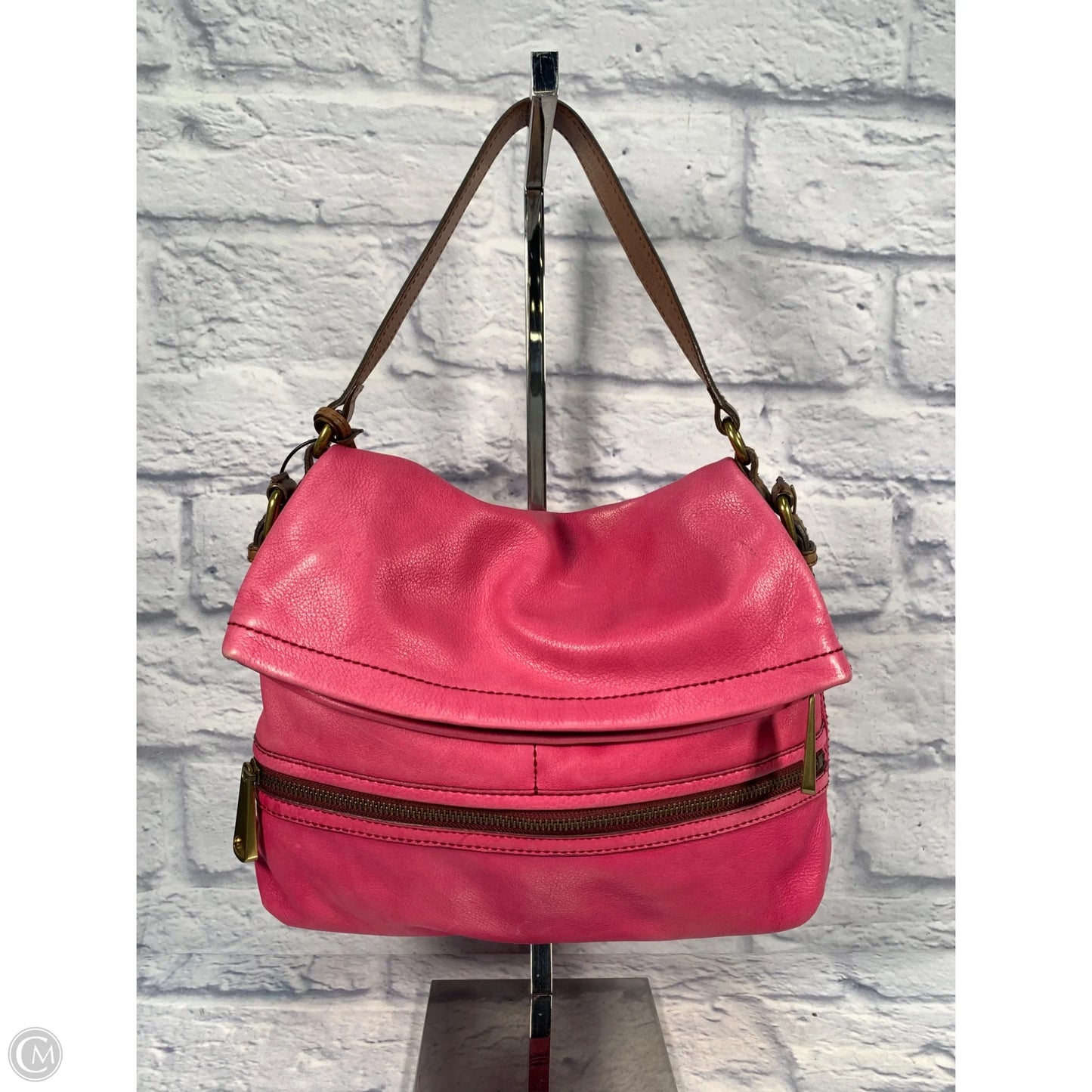 Handbag Leather By Fossil, Size: Large