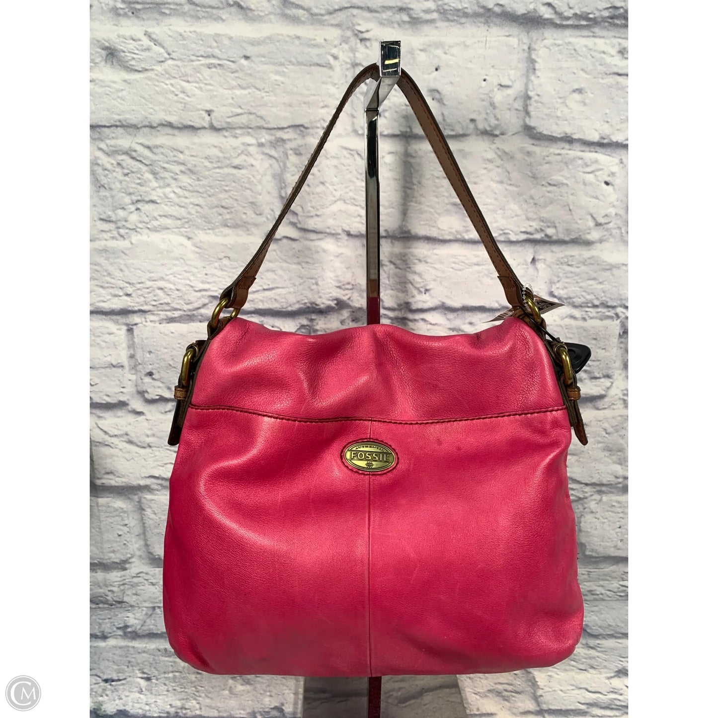 Handbag Leather By Fossil, Size: Large