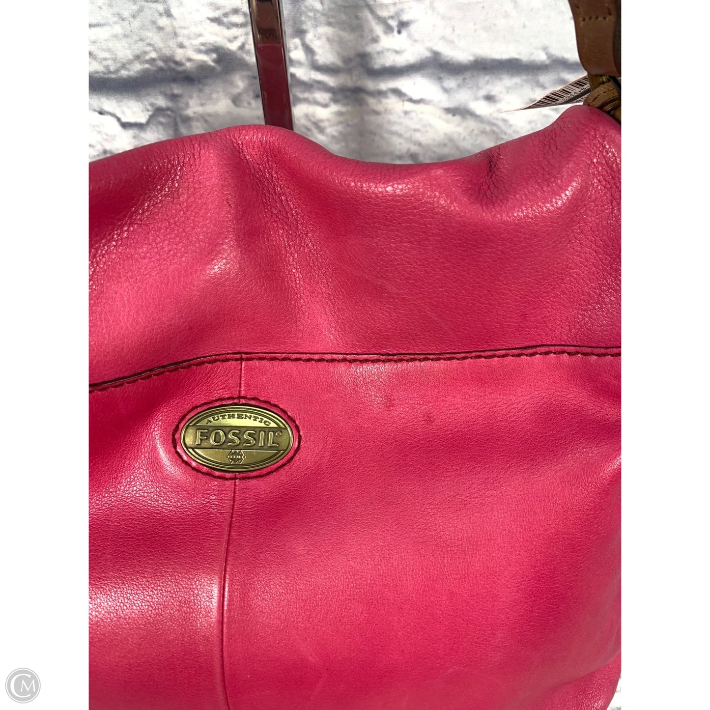 Handbag Leather By Fossil, Size: Large