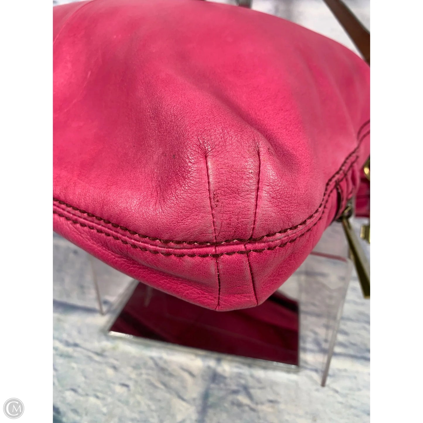 Handbag Leather By Fossil, Size: Large