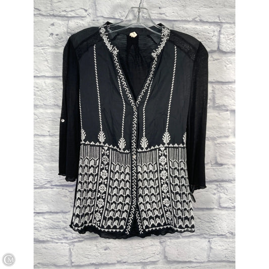 Top 3/4 Sleeve By Tiny In Black & White, Size: Xs