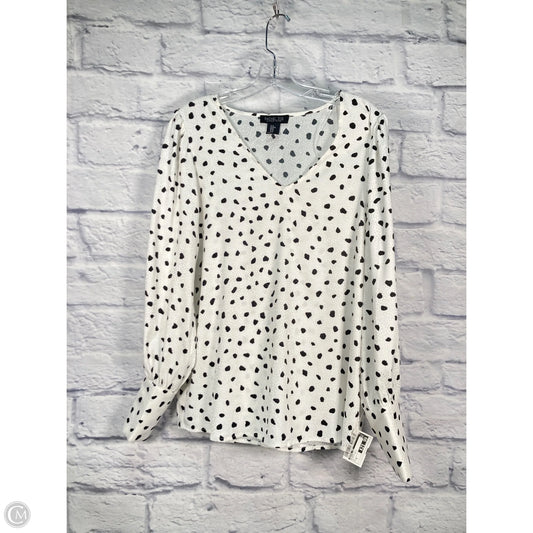 Blouse Long Sleeve By Rachel Zoe In Black & White, Size: M