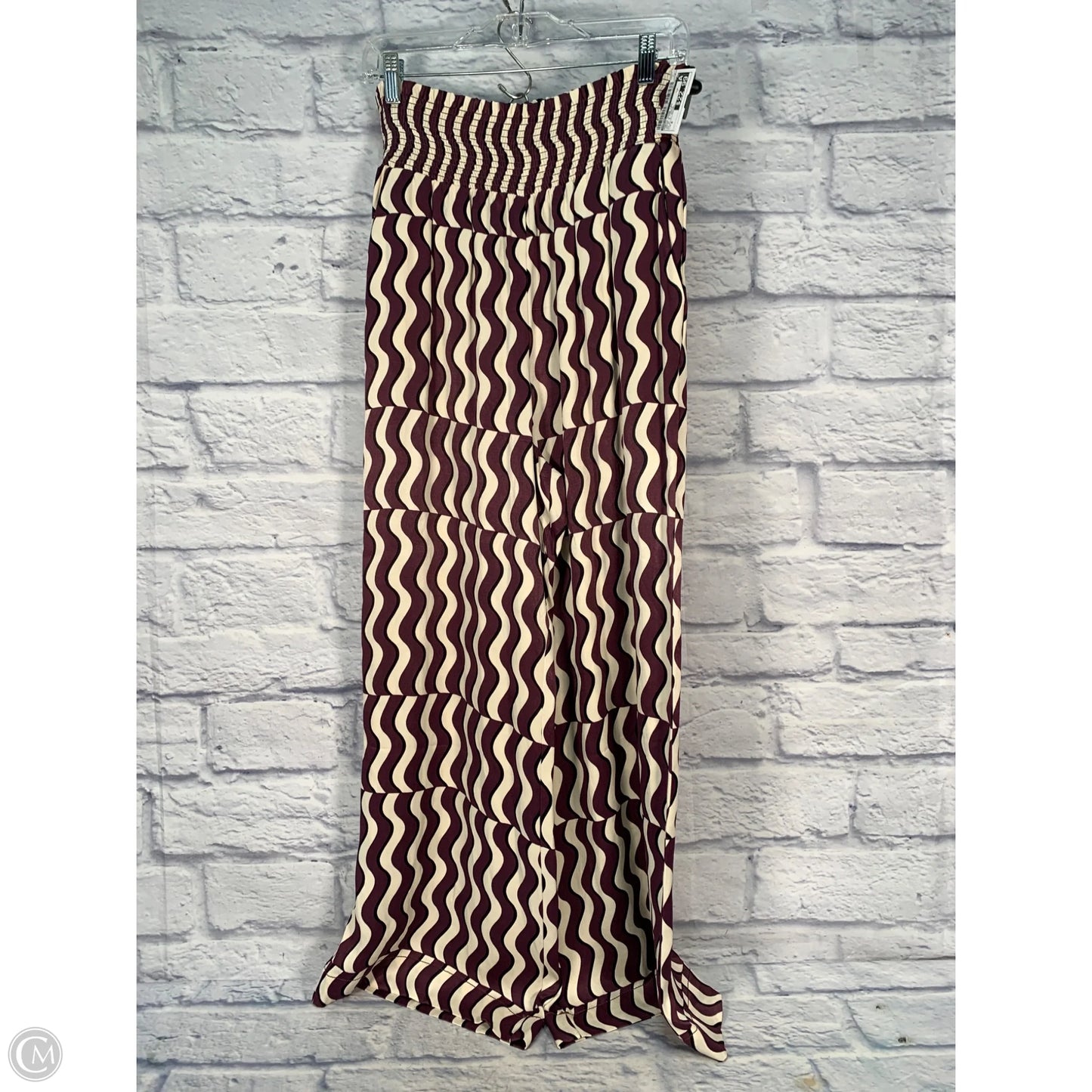 Pants Wide Leg By Maeve In Cream & Purple, Size: 8