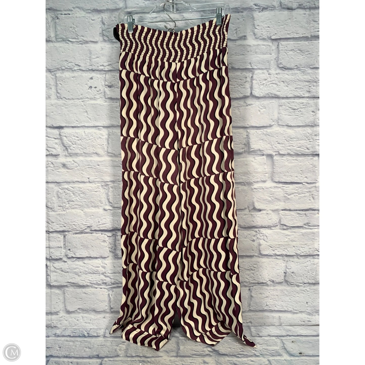 Pants Wide Leg By Maeve In Cream & Purple, Size: 8