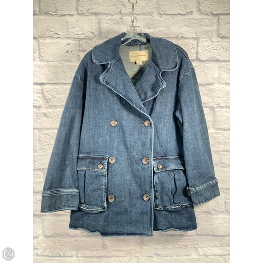 Coat Peacoat By Pilcro In Blue Denim, Size: S