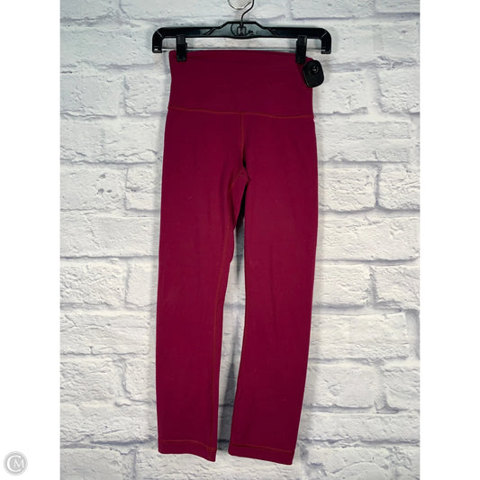Athletic Leggings Capris By Lululemon In Maroon, Size: Xs