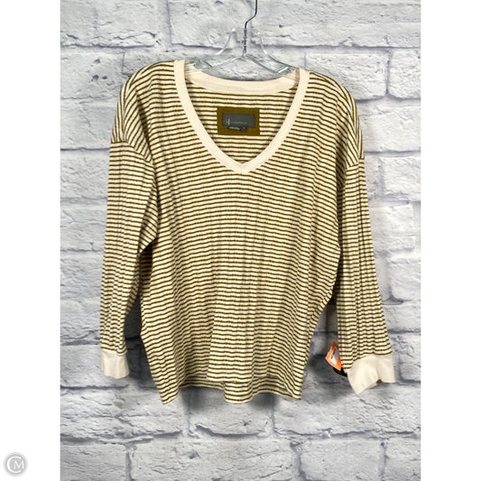 Top 3/4 Sleeve By Anthropologie In Striped Pattern, Size: L