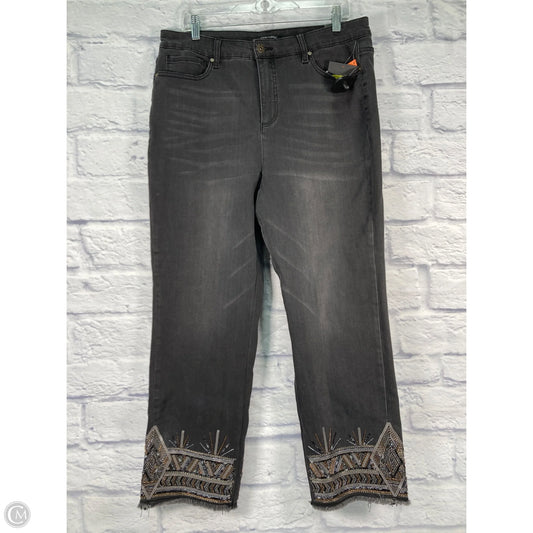Jeans Straight By John Mark In Black Denim, Size: 16