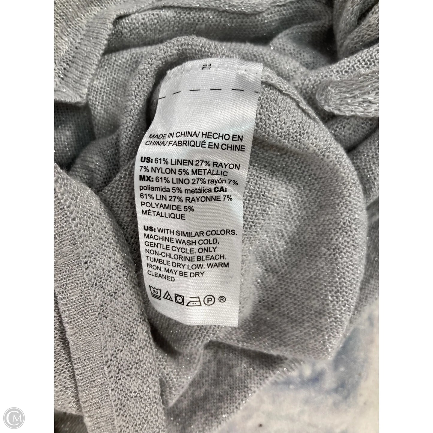 Cardigan By Chicos In Silver, Size: Xl