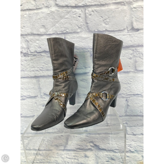 Boots Ankle Heels By Brighton In Bronze, Size: 8