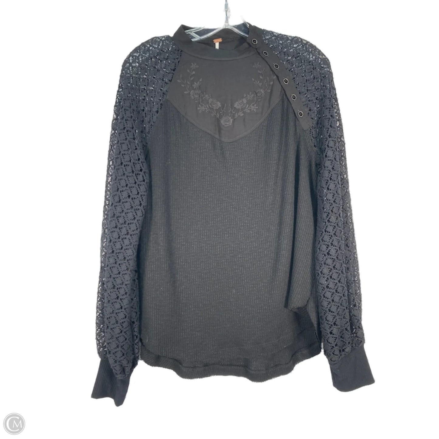 Top Long Sleeve By Free People In Black, Size: M