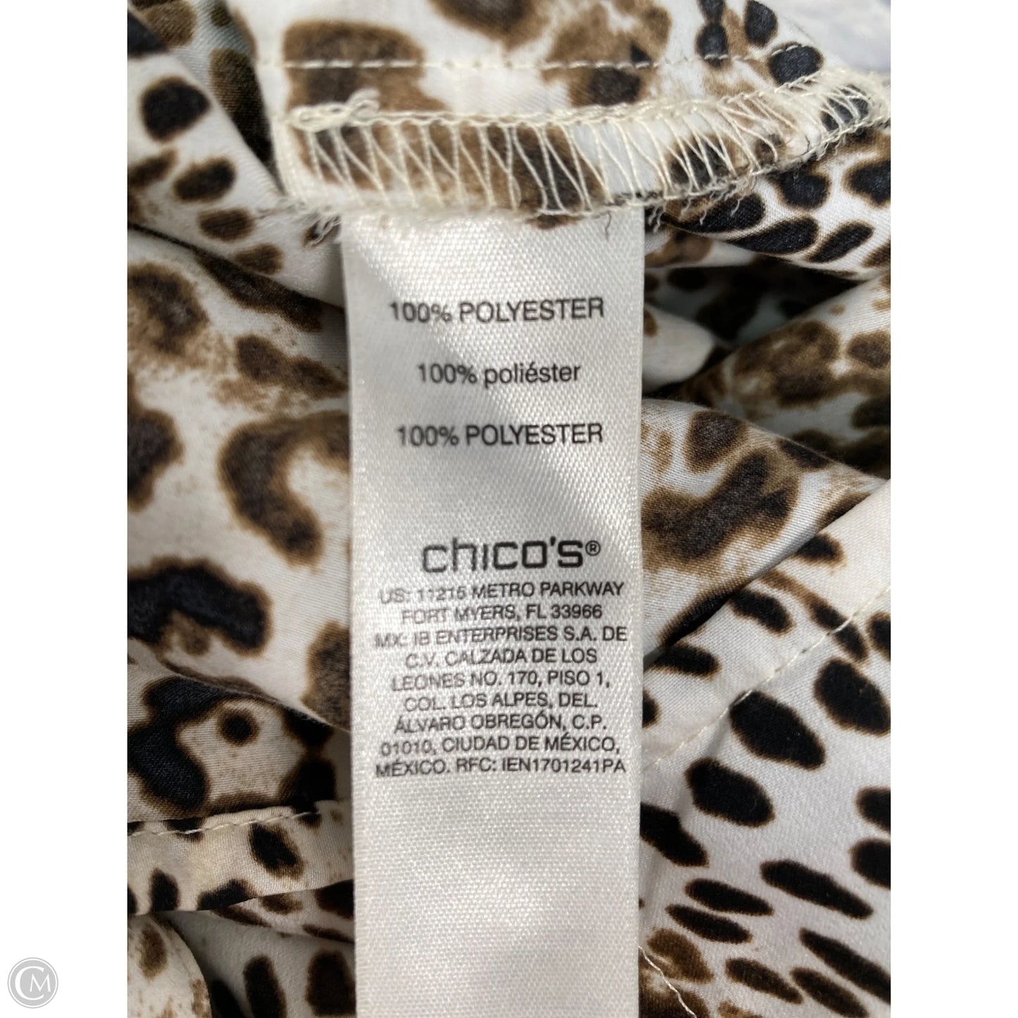 Blouse Long Sleeve By Chicos In Animal Print, Size: Xl
