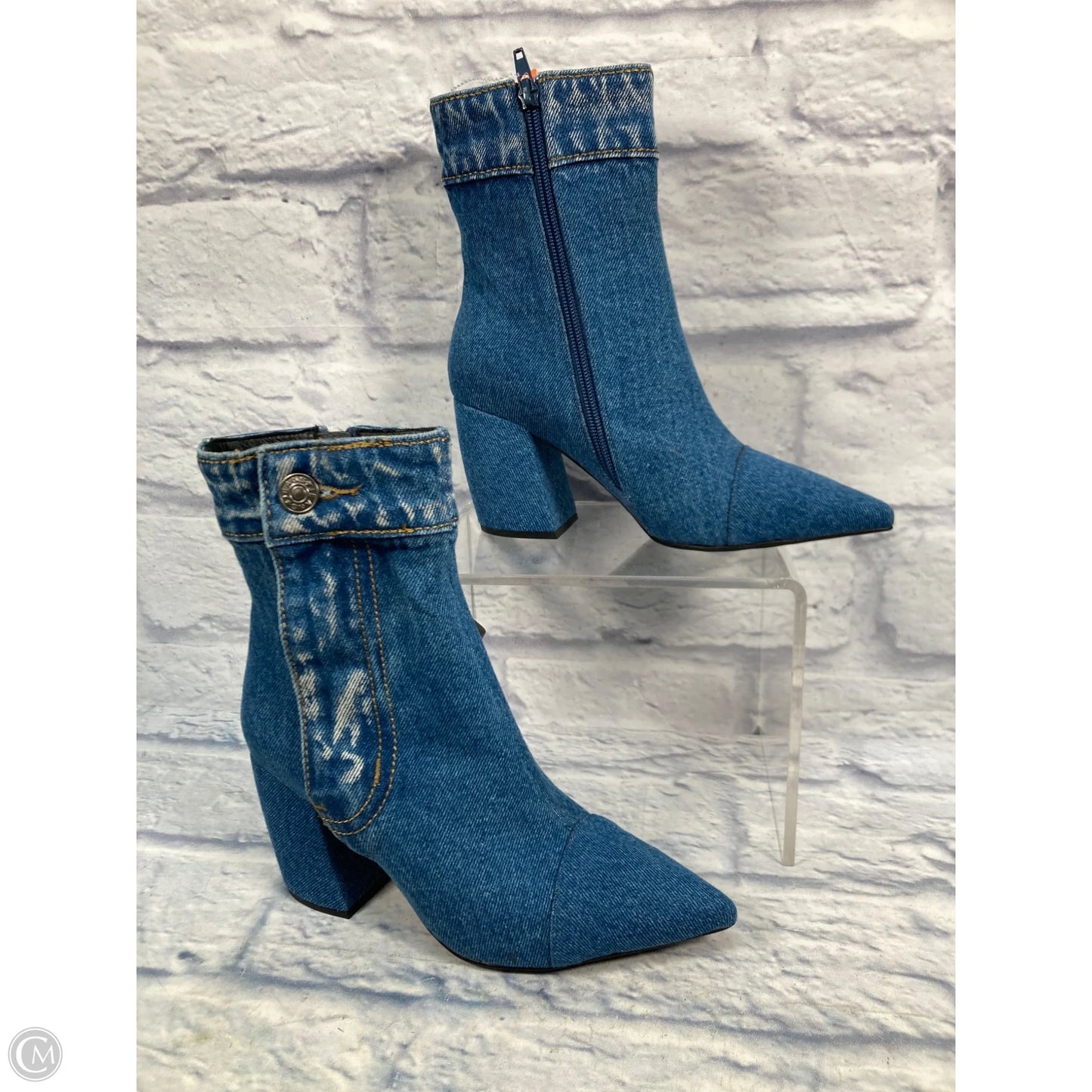Shoes Heels Block By Jeffrey Campbell In Blue Denim, Size: 6
