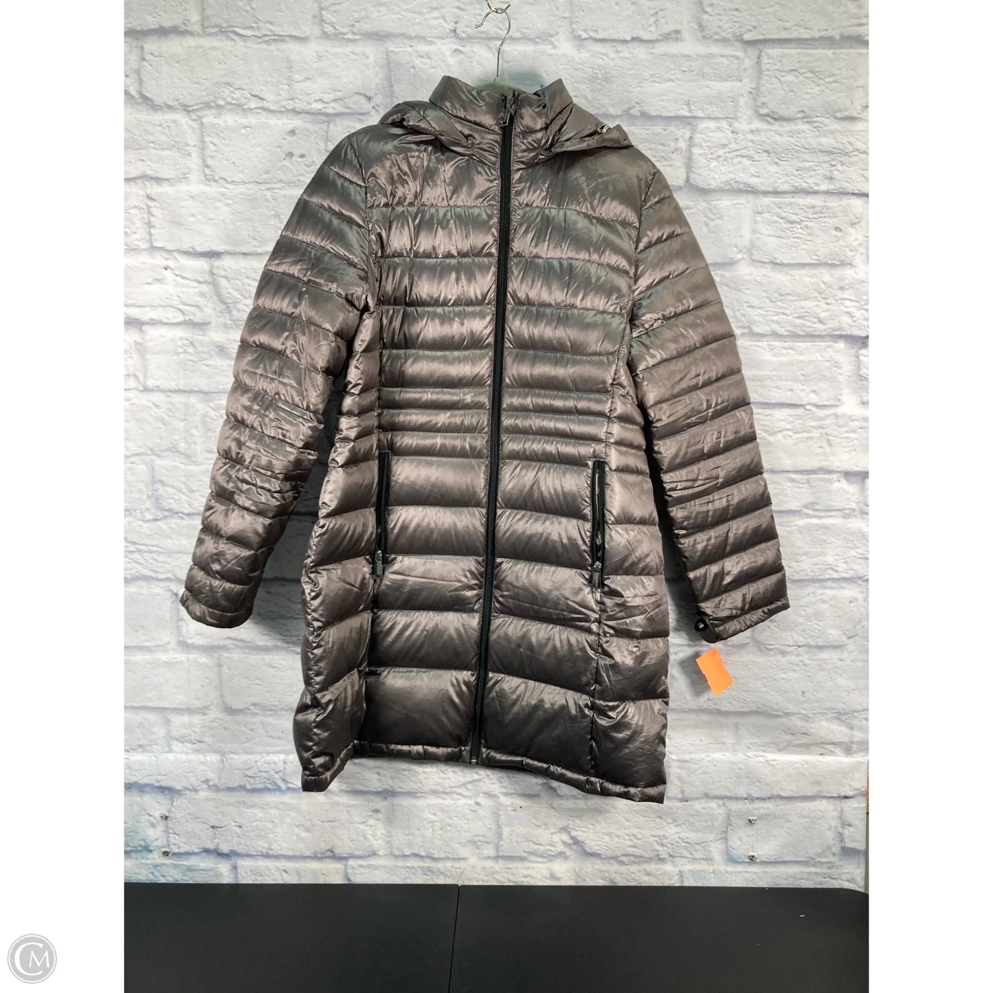 Coat Puffer & Quilted By Andrew Marc In Silver, Size: L