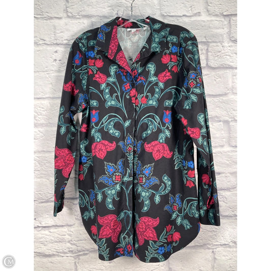 Top Long Sleeve By Chicos In Floral Print, Size: M