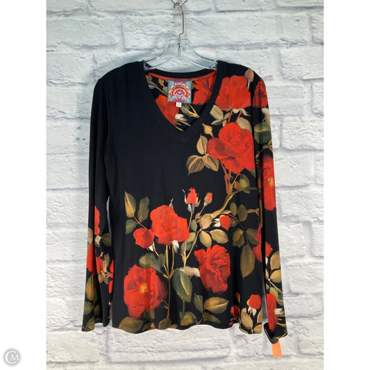 Top Long Sleeve By Johnny Was In Black & Red, Size: M