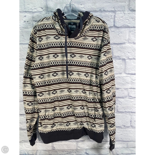 Sweatshirt Hoodie By Rock & Roll In Brown & Cream, Size: L