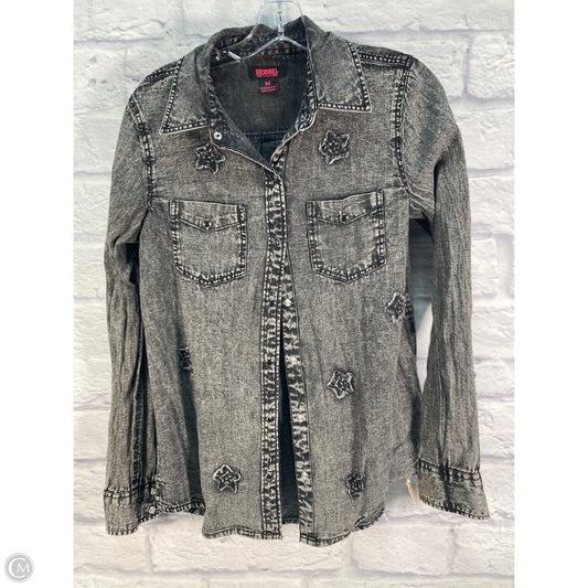 Top Long Sleeve By Rock & Roll In Black, Size: M