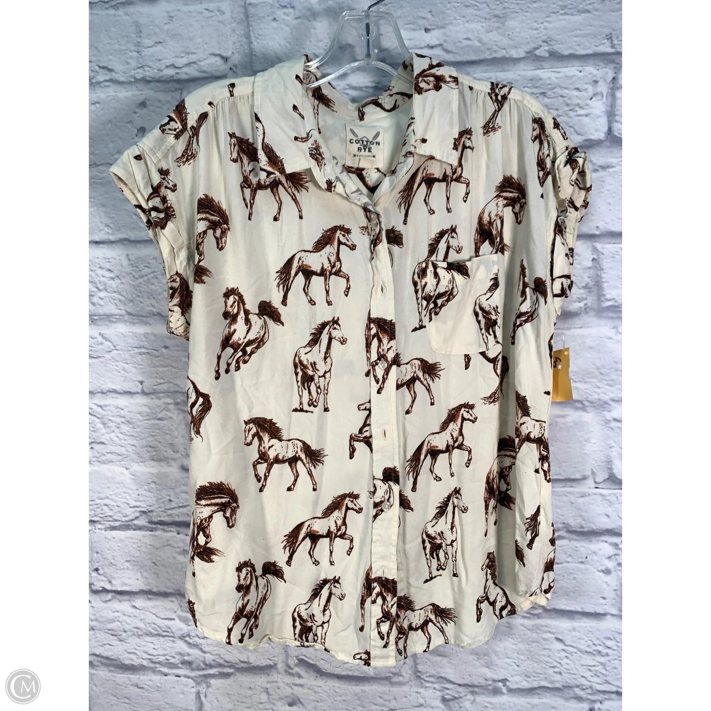 Top Sleeveless By Clothes Mentor In Brown & Cream, Size: M