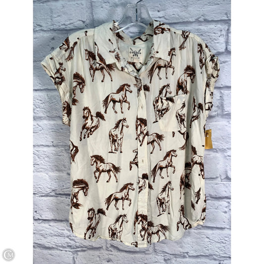 Top Sleeveless By Clothes Mentor In Brown & Cream, Size: M