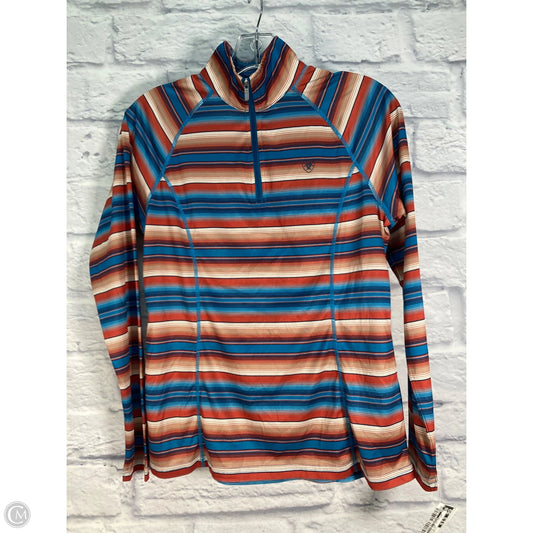 Athletic Top Long Sleeve Collar By Clothes Mentor In Blue & Brown, Size: M