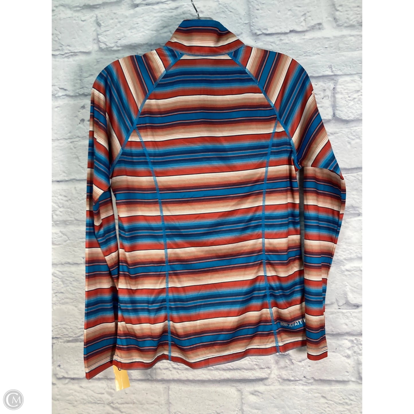Athletic Top Long Sleeve Collar By Clothes Mentor In Blue & Brown, Size: M