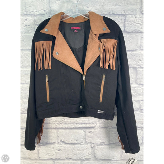 Jacket Other By Rock & Roll In Black & Brown, Size: M