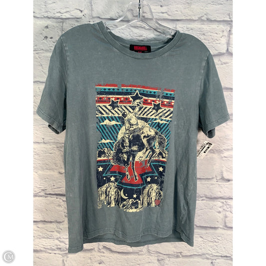 Top Short Sleeve By Rock & Roll In Blue & Red & White, Size: M