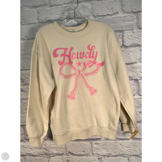 Sweatshirt Crewneck By Wound Up In Cream, Size: M